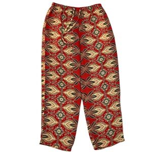Central Falls Red Paisley Vintage Vacation Pants Medium Pull On Pants